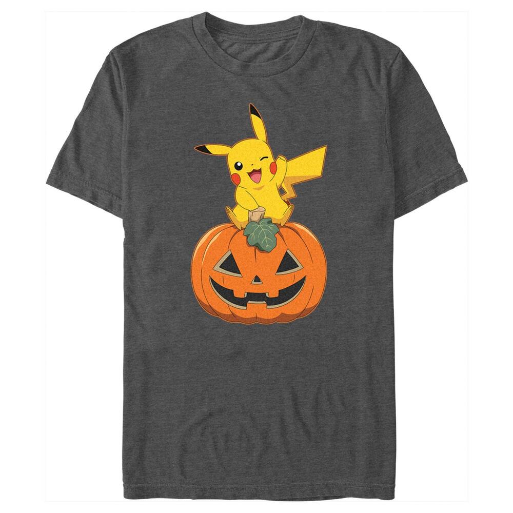 Mens Pokemon Halloween Pikachu Jackolantern Tshirt